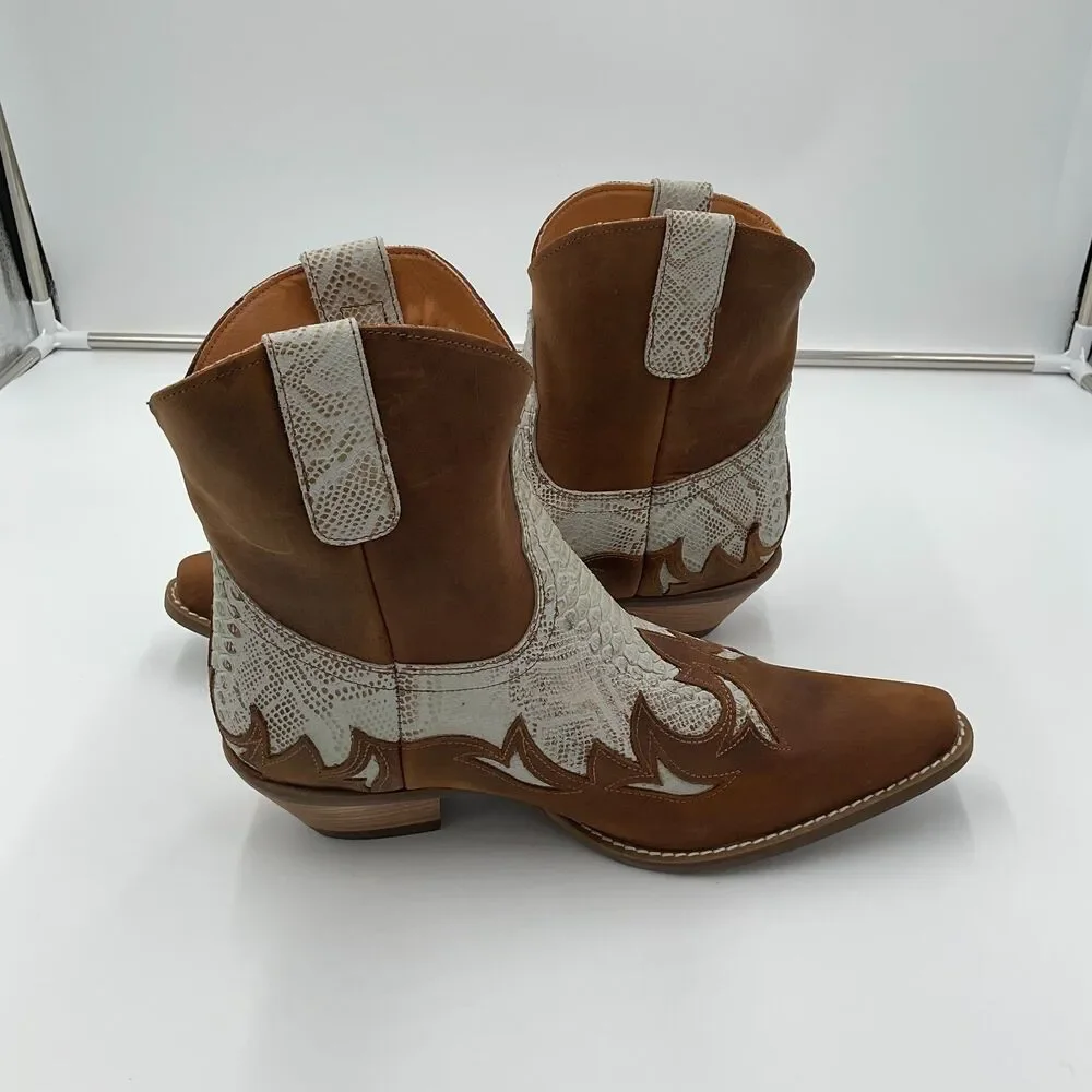 Dingo Womens Cobra Kiss Western Cowgirl Snakeskin Boots Size‎ 11 Leather Ankle